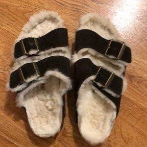 Birkenstock fur sandals size 37